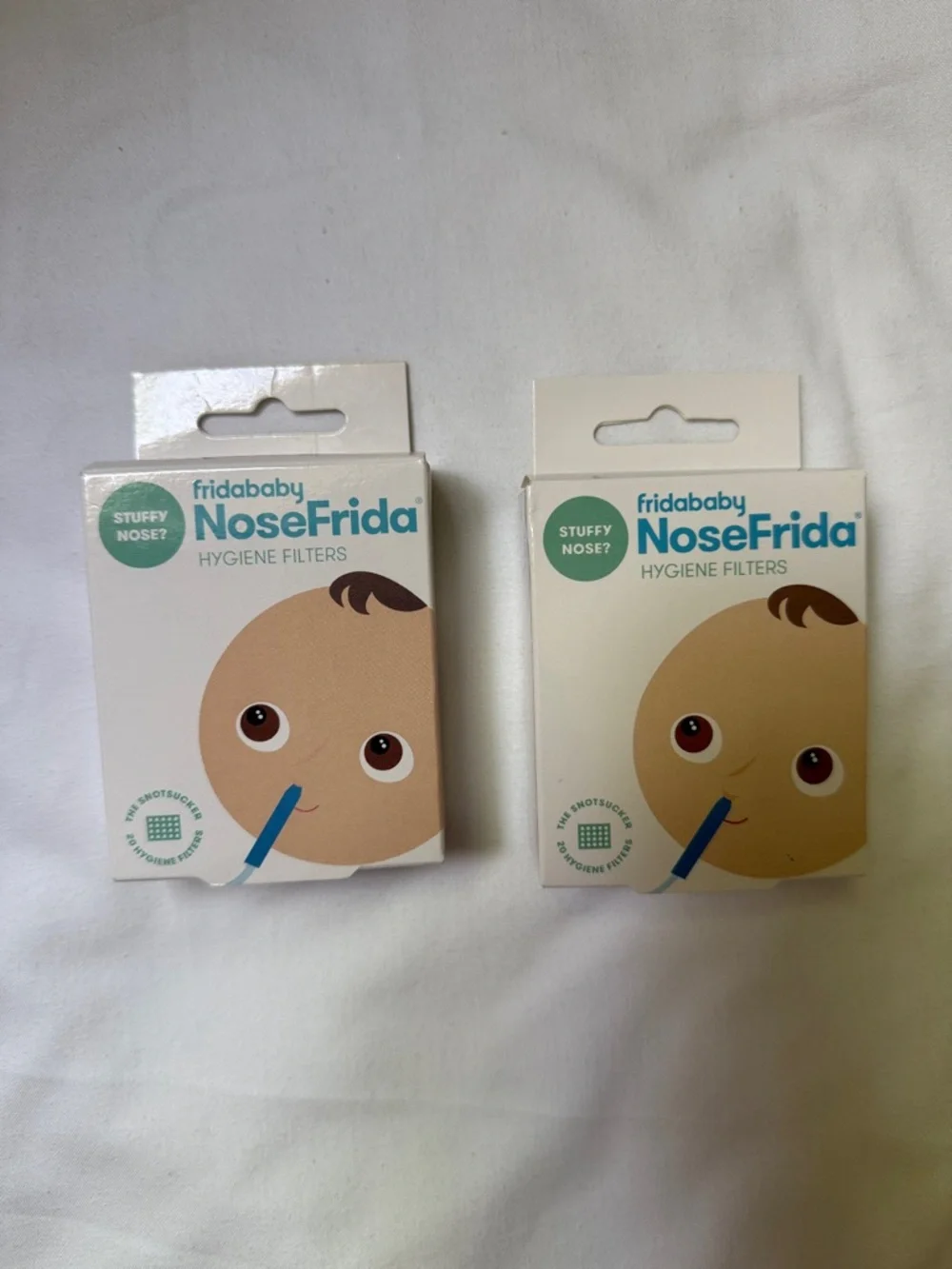 fridababy NoseFrida Hygiene Filters - White & Teal Packaging + fridababy windi